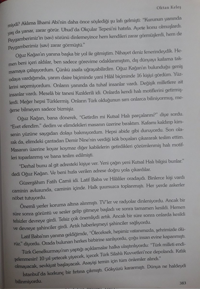 SehirEfsanesi16's tweet photo. Bu bölüm beni hep ürkütüyor.Bir yandan da nedense mutlu eden ve güçlü hissettiren bir tarafı var.🤔
#oktankeleş #derunidevlet #kitap https://t.co/sEdX7yGT0L