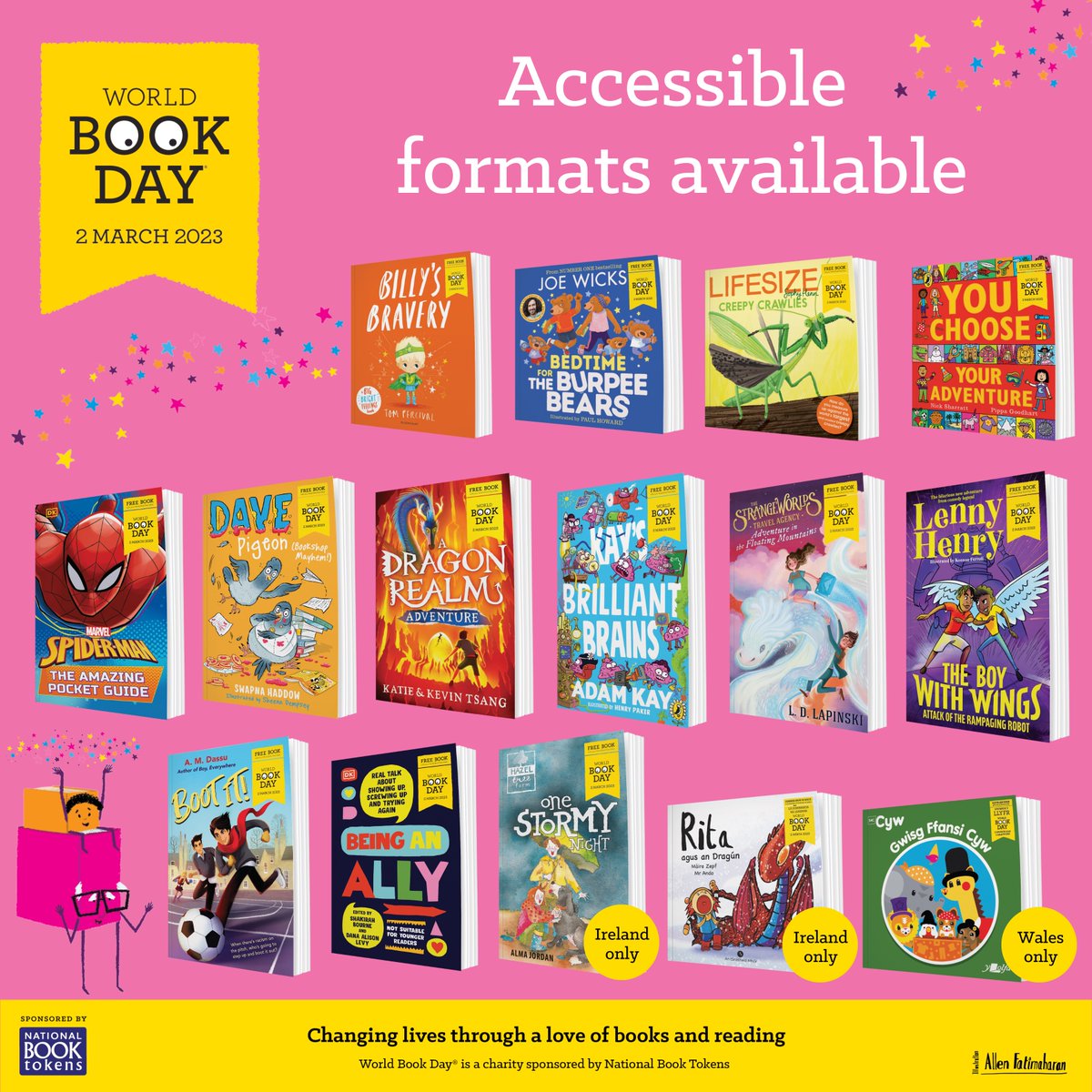 Did you know that the #WorldBookDay2023 £1/€1.50 books are available in braille, large print &amp; audio? 

Find out more about how to get the £1/€1.50 books in accessible formats via our partners <a href="/guidedogs/">Guide Dogs</a>, 
@NCBI_sightloss, <a href="/RNIB/">RNIB</a> and <a href="/CalibreAudio/">Calibre Audio</a> here: worldbookday.com/books