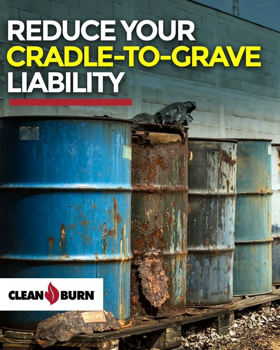 Recycle your waste oil with Clean Burn to reduce your Cradle-to-grave liability. This includes any accidental spills or improper dumping by a used oil hauler. Learn more here: bit.ly/3DyLytn #cleanburn #recycling #wastedisposal #freeheat #heatingsystem