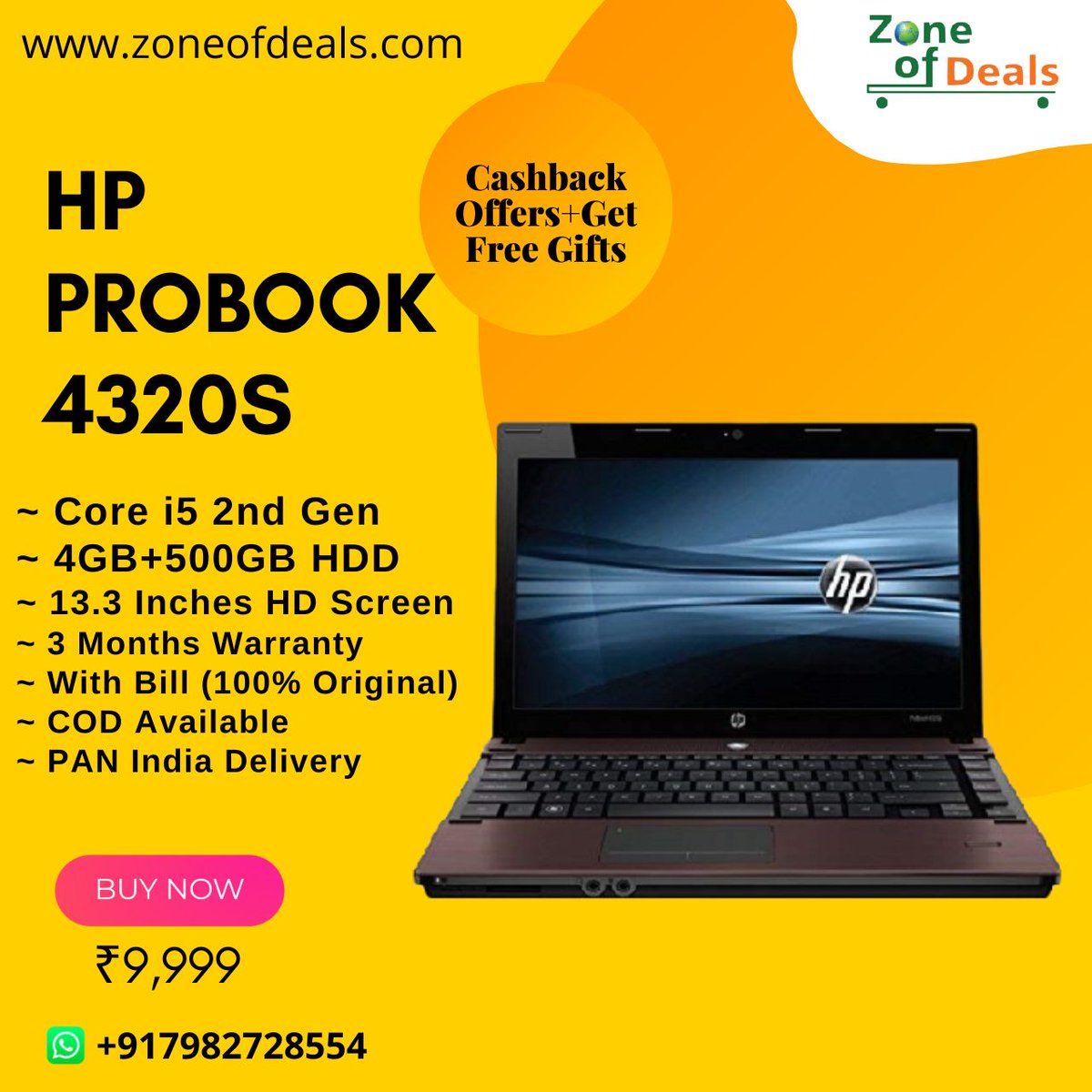 HP ProBook 4320s | Core i5 4GB + 500GB | 13.3″ Numeric Keypad | Refurbished Laptop (Excellent New Condition).
COD Also Available.
Safe Shipping Through Reputed Courier Services.
#refurbishedlaptops #laptopsforstudents #delllaptops #corei7 #workstations #laptopsunder15000 #graphic