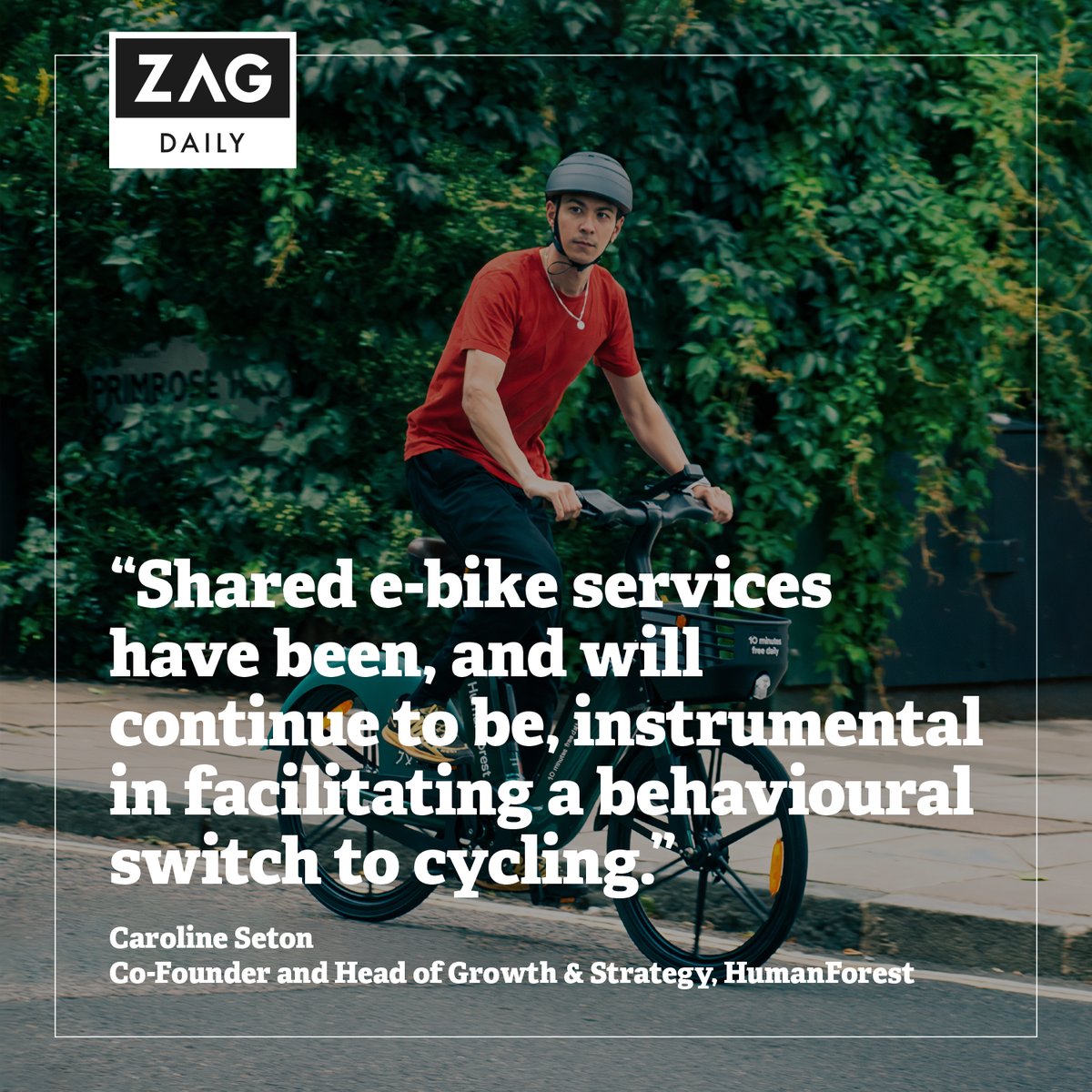ZagDaily's tweet image. #ZagExclusive: @humanforest_uk Co-Founder Caroline Seton reveals her top six predictions on the e-bike trends to watch in the year ahead. 

Sign up here: zagdaily.com/zag-on-deck

#ZagOnDeck
