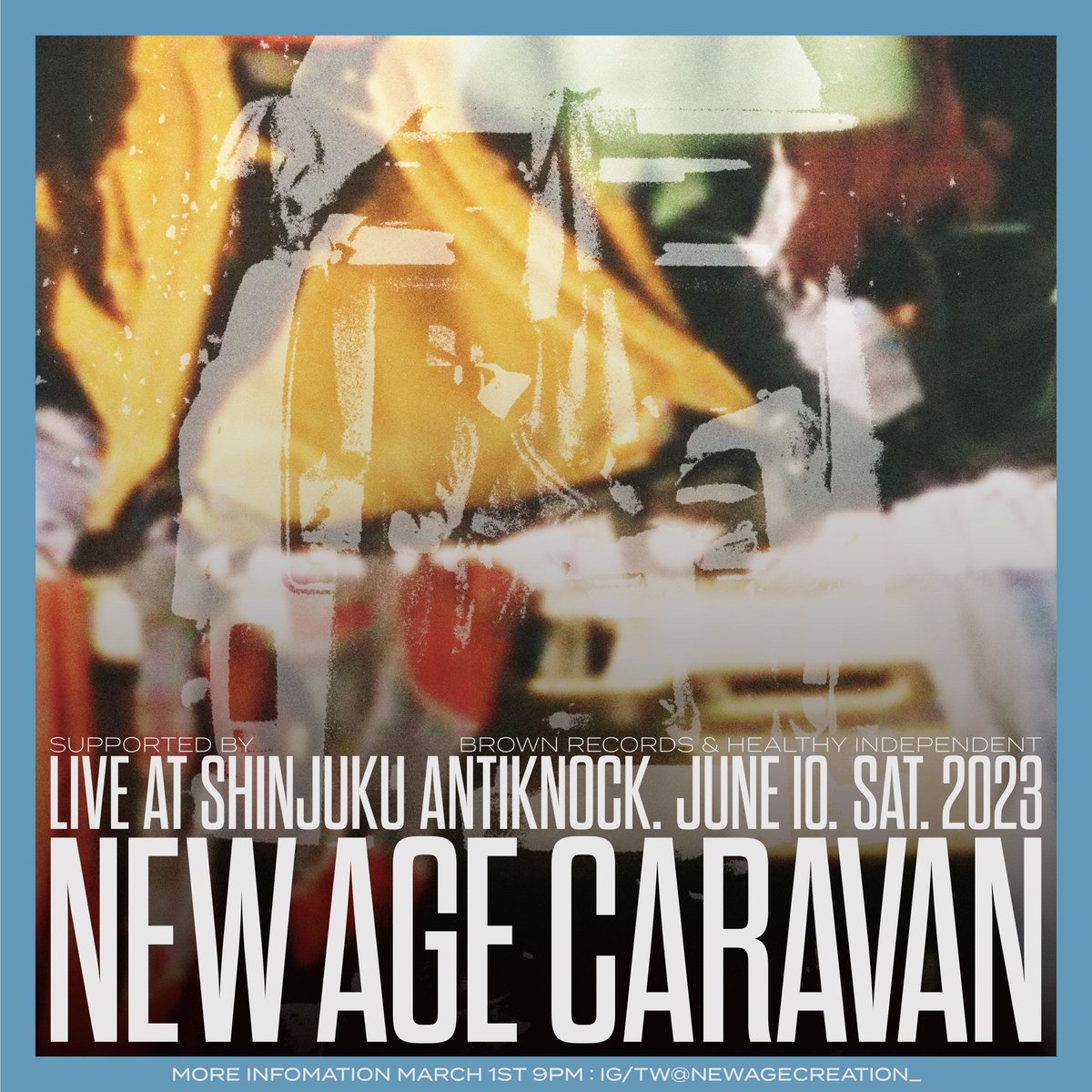 【NEW AGE CARAVAN】
NEW AGE CREATION PRESENTS.
SPLIT EP RELEASE BASH. 

NAC WILL MAKES A NEW ORDER. FOR OUR GOOD NEW.