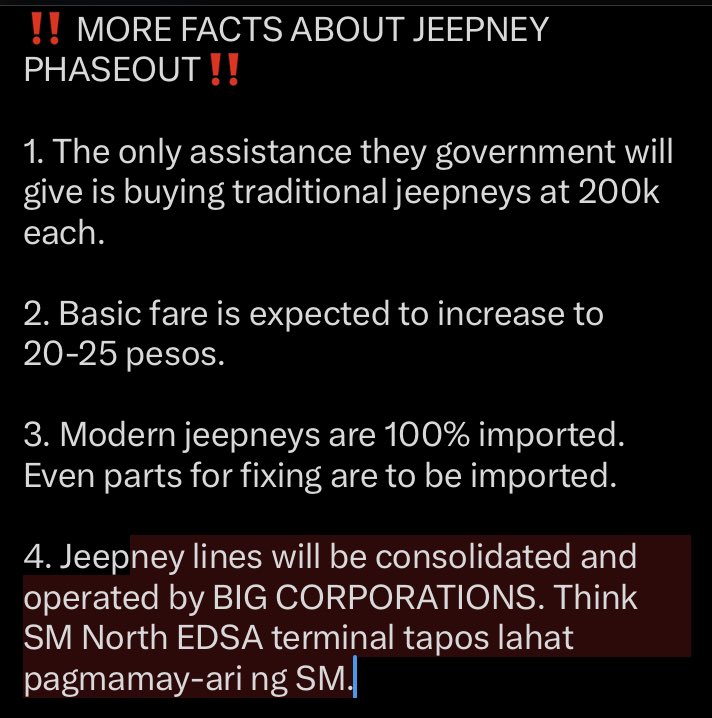 hosheyfied's tweet photo. Ibasura ang pekeng jeepney modernization program! Tugunan ang krisis sa transportasyon! 

#NoToJeepneyPhaseout 
#StandWithOurDrivers 
#MassTransportNOW https://t.co/nuHx2hhDh9