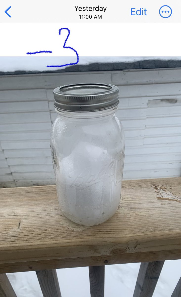 SmartandSassy11's tweet photo. Theses are some of my samples time stamped with temps over the several days. Judge for yourself and provide explanations pls. The jar lids popped at -3C in both samples, including the one packed in ❄️ in the shade. Look ⬆️ for other samples. 15/ #ProjectSC https://t.co/ygFBH0Laoc