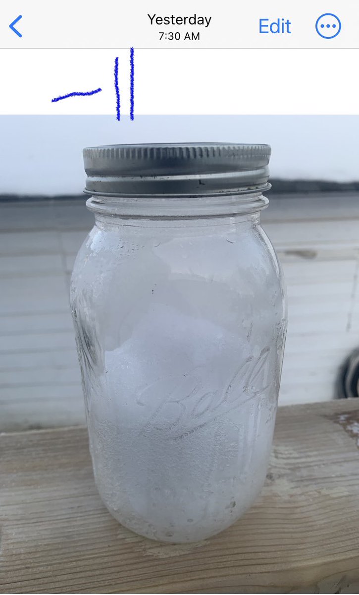 SmartandSassy11's tweet photo. Theses are some of my samples time stamped with temps over the several days. Judge for yourself and provide explanations pls. The jar lids popped at -3C in both samples, including the one packed in ❄️ in the shade. Look ⬆️ for other samples. 15/ #ProjectSC https://t.co/ygFBH0Laoc