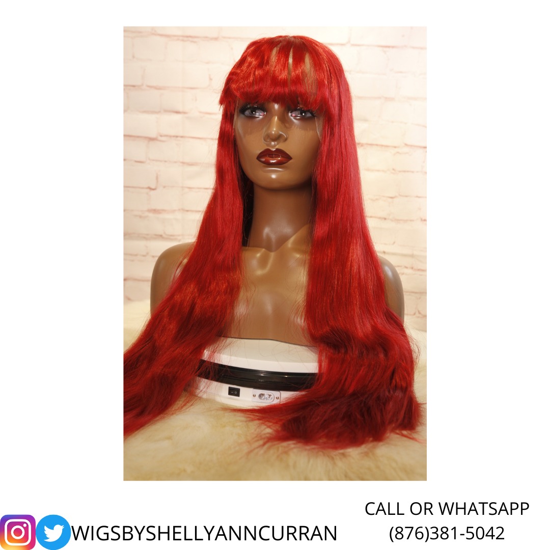 Red Bang Lace Front Wig For Just $11,000 JMD 💫13x3 lace👏26' Top Quality Mixed fibre✨Long Lasting✨DM To Grab One Now🔥Same Day Delivery💯

Follow @wigsbyshellyanncurran to be queenin on a budget🤝

#wig 
#hairsale #wigsale 
#wigs #redwig
