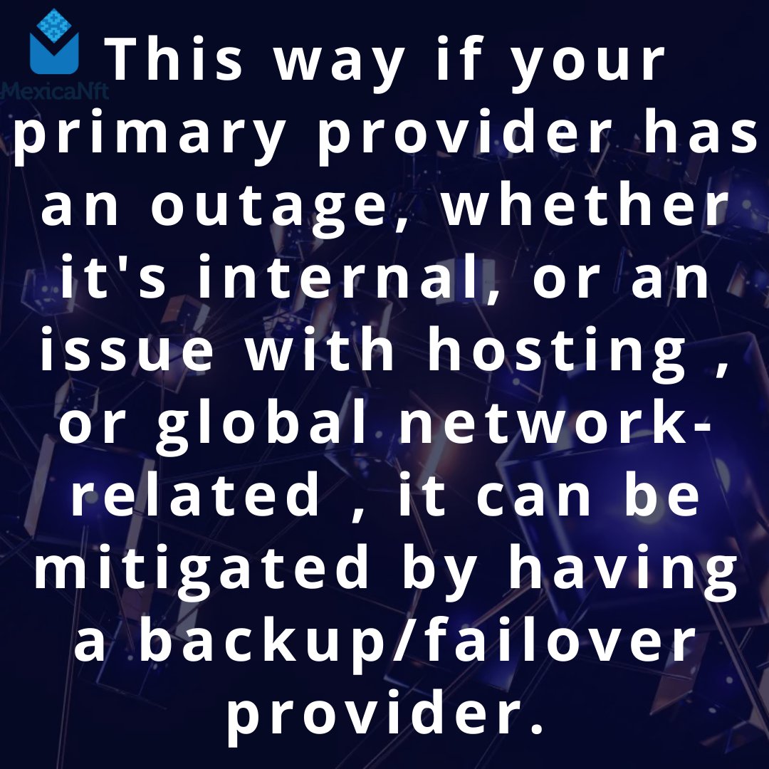 MexicaNFT_'s tweet image. The Importance of Web3 Provider Redundancy🤓
#web3provider #web3community #cryptoworld #blockchain #cryptocurrency #crypto #nft #web3 #ethereum #ETH #bitcoin #BTC #nftcommunity #nftcollector #nftcollection #nftdrop #nftnews