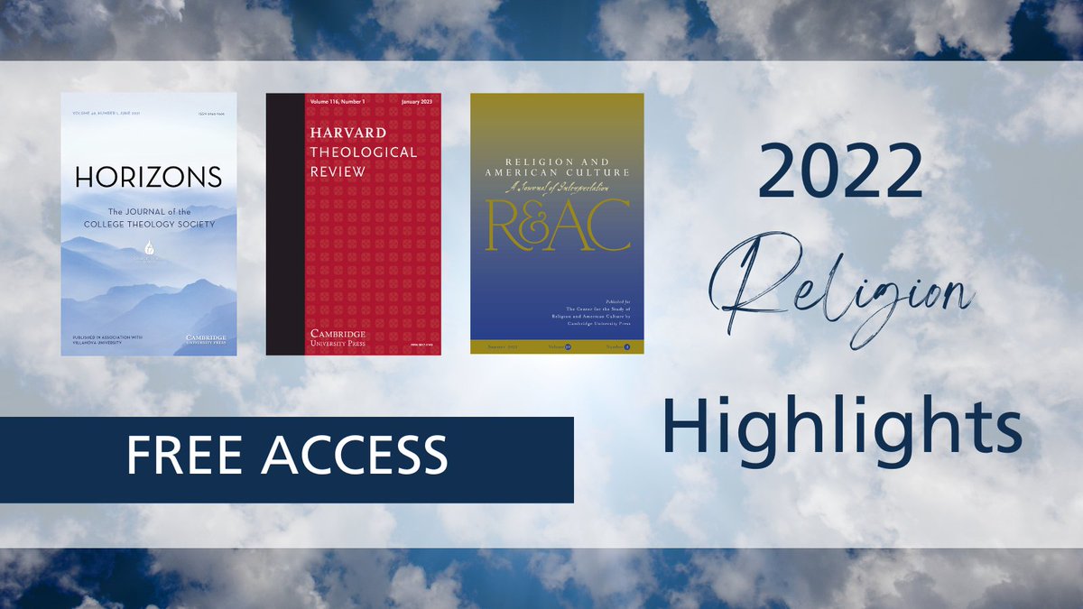 Enjoy free access to some of the most popular content from our Religion journals and books in 2022, including articles from <a href="/HorizonsCTS/">Horizons</a>, <a href="/csraac/">Religion & American Culture</a> and more...

Access available throughout March 2023: ow.ly/kmle50N4ues