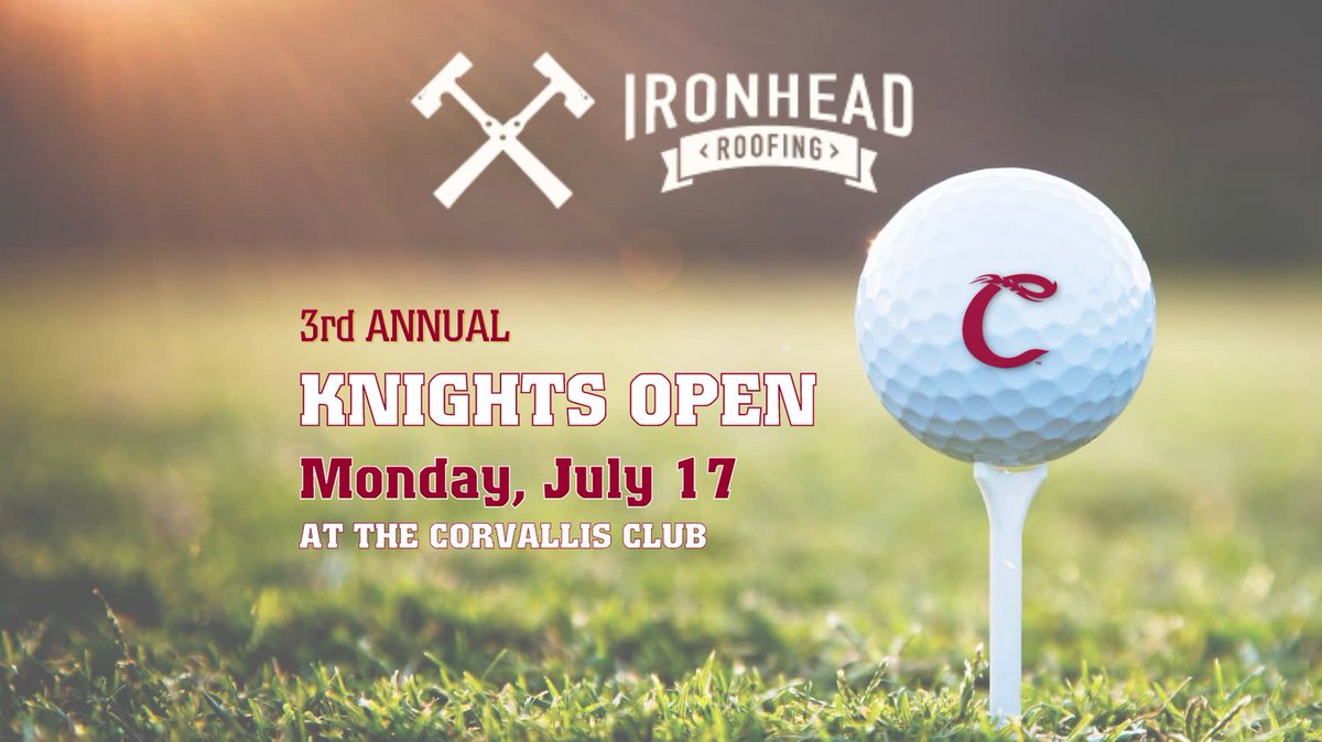 CorvKnights's tweet photo. Save the date! Make plans now to attend the 3rd Annual IronHead Roofing Knights Open this summer!

More info: https://t.co/KqnISgKNZG

#golf #fore #summerfun #signup #golftournament #corvallis https://t.co/TSre9byvV0