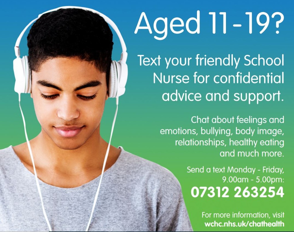 The ChatHealth confidential text messaging service  offers young people access to confidential advice and support from school nurses via text - 07312 263254, on a range of health and wellbeing issues: orlo.uk/LDWH7