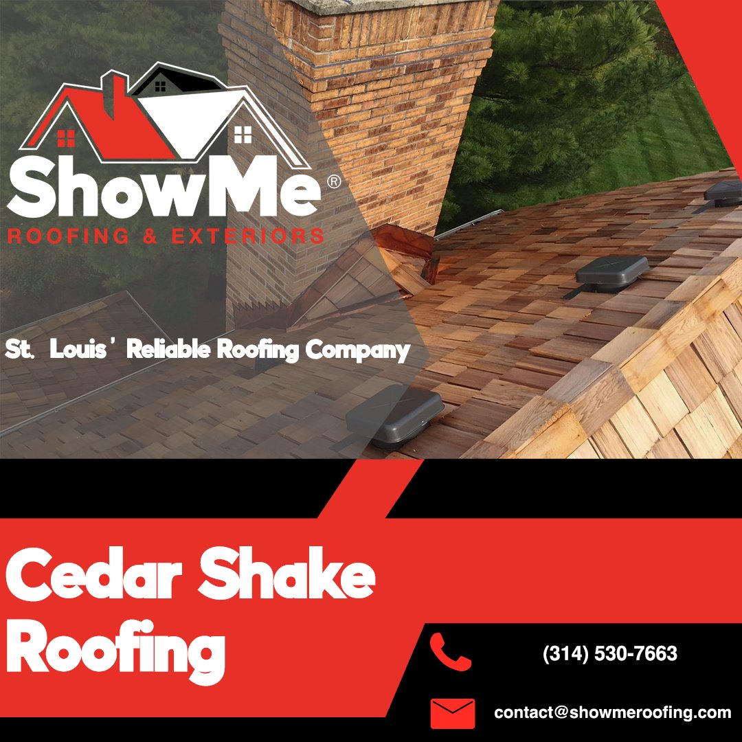 showmeroofs's tweet photo. Cedar Shake Roofing has natural beauty. They are weather resistant, and energy efficient which helps you save on your heating and cooling costs! 🏠 https://t.co/cczueOvCK6