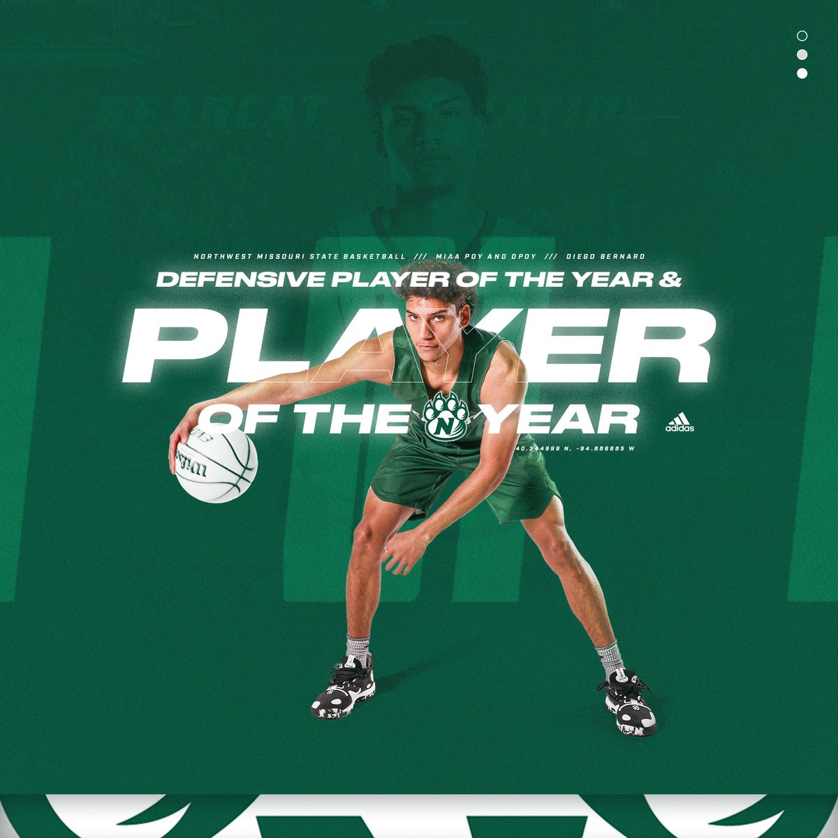 NWBearcatMBB's tweet photo. For the fifth time in league history the MIAA Player of the Year was also named the MIAA Defensive Player of the Year. Senior guard Diego Bernard becomes the eighth consecutive Bearcat to be awarded the MIAA Player of the Year. 

https://t.co/ab7bJPo5JT https://t.co/9Ss8dBDUgf