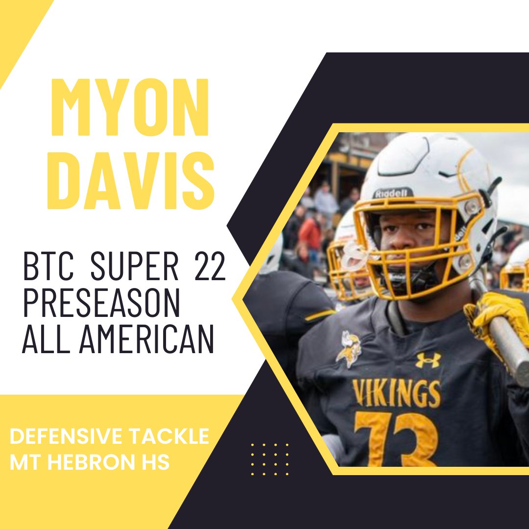 Shawn Frederick (@coachsfrederick) on Twitter photo Congratulations Myon for your selection to the <a href="/BTC_1988/">BTC</a> Super 22 Preseason All American Team! I am proud of all the hard work you put in on & off the field. Looking forward to a great senior campaign! #HORNSUP! <a href="/hcpss_mhhs/">Mt. Hebron HS</a> <a href="/VikingBackers/">Viking Backers</a> Congratulations Myon for your selection to the <a href="/BTC_1988/">BTC</a> Super 22 Preseason All American Team! I am proud of all the hard work you put in on & off the field. Looking forward to a great senior campaign! #HORNSUP! <a href="/hcpss_mhhs/">Mt. Hebron HS</a> <a href="/VikingBackers/">Viking Backers</a>