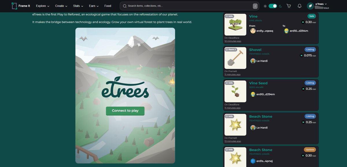 etrees_'s tweet image. MARKETPLACE 🌱

🌍 Buy, exchange, sell your trees, plots and items on @FrameItNFT ! You can check last listings, and try to make best deals. You can also play directly on FrameIt !

frameit.gg/landing/elrond…

🌱 RT + Comment to win 0.5 $EGLD
