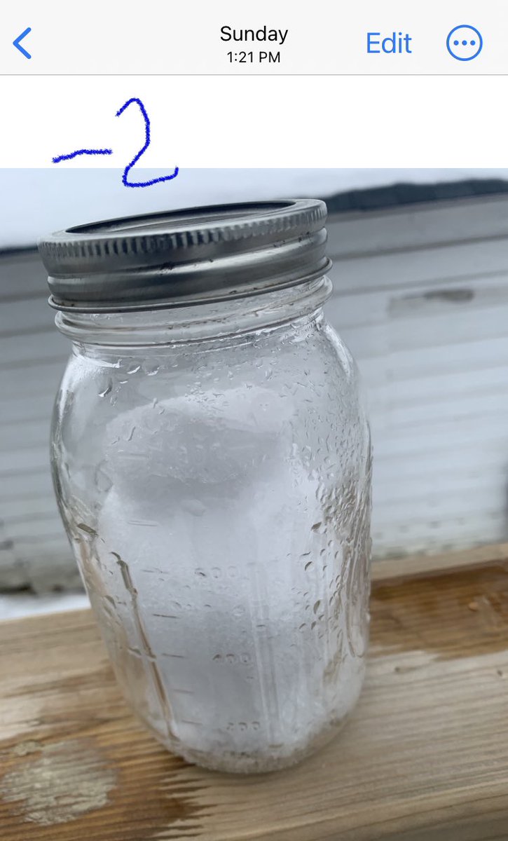 SmartandSassy11's tweet photo. Theses are some of my samples time stamped with temps over the several days. Judge for yourself and provide explanations pls. The jar lids popped at -3C in both samples, including the one packed in ❄️ in the shade. Look ⬆️ for other samples. 14/ #ProjectSC https://t.co/lAtunjBf8k