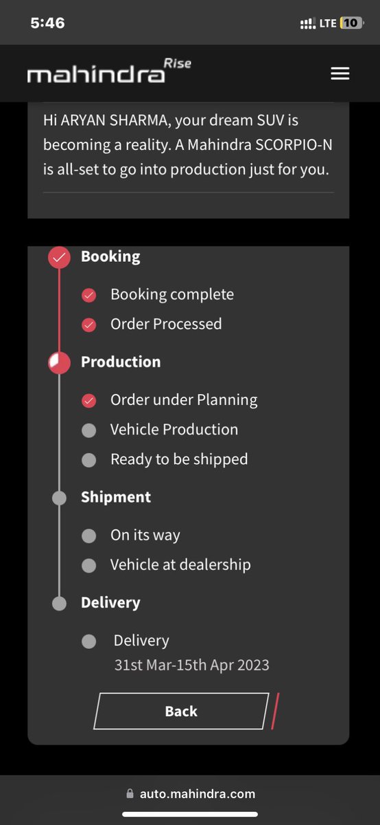 aryansharma6820's tweet photo. Scam Alert @Mahindra_Auto @anandmahindra @MahindraRise @MahindraScorpio @18002096006 
After waiting for long 8 Months for my delivery of Scorpio N Z6.Guess what mahindra's done.
Now they extended my delivery Date from 26 Feb-28 March to 31 March-15 April.#scam #saynotomahindra https://t.co/Zx7shfMvkG