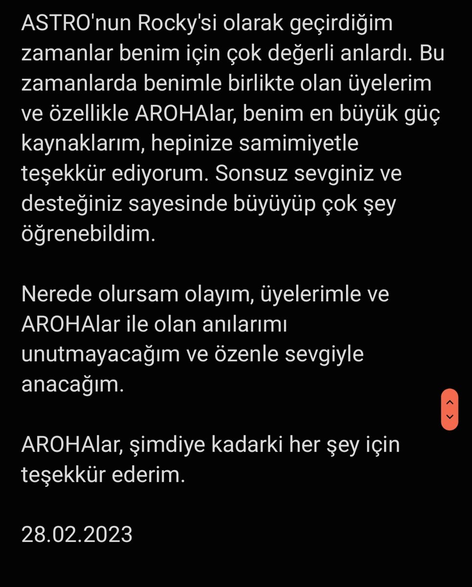 [280223] #ROCKY'nin mektubu..

Her şey için teşekkürler, Rocky..💜