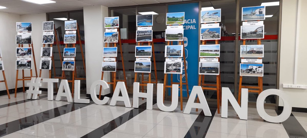 borissaez's tweet photo. Visita la Muestra fotográfica “antes y después del 27F”. Abierta hasta el viernes 03 de marzo en primer piso del edificio consistorial. La memoria es agente de resiliencia. #27f El desastre ocurre cuando se olvida. https://t.co/DjutT9unG5