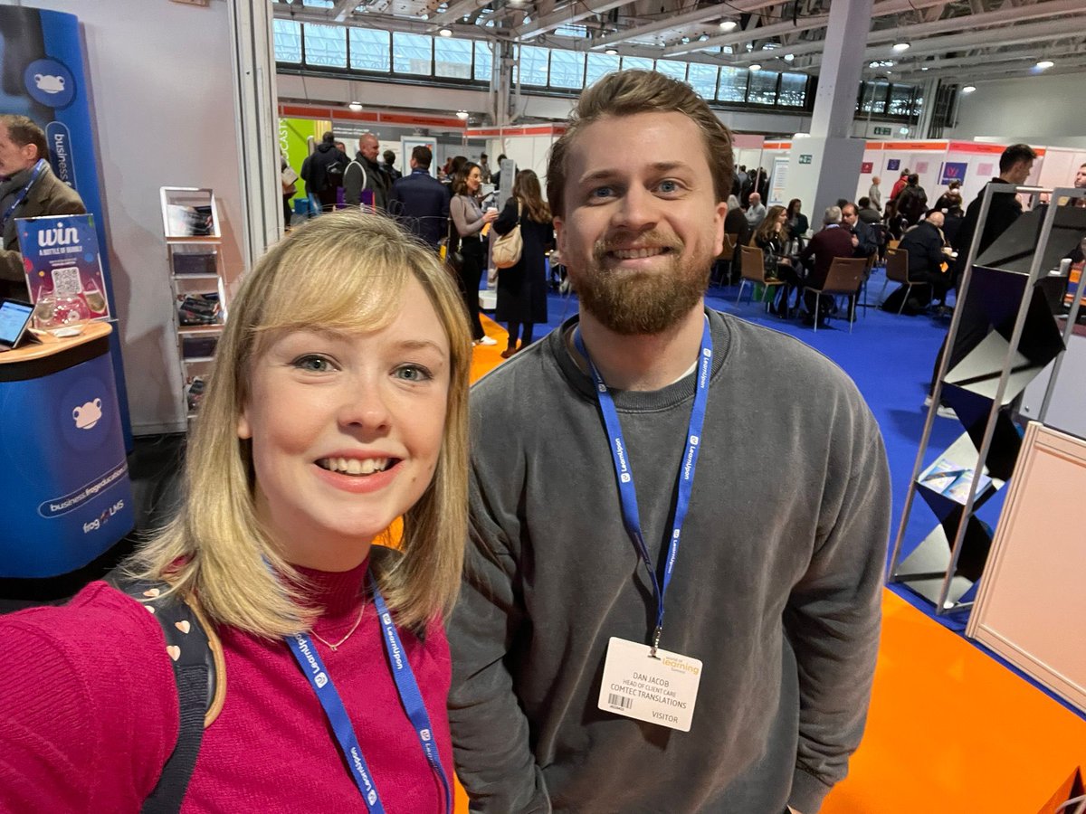 ComtecTranslate's tweet image. Our Emily and Dan enjoying the sights and sounds of #worldoflearning #WOL23 😀 Say hi if you see them 👋