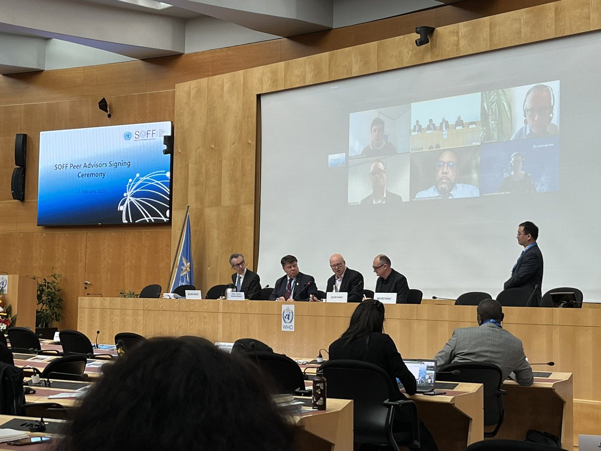 The Systematic Observations Financing Facility #SOFF signs agreements with peer advisors, who are twinning with beneficiary countries to improve the flow of data for Numerical Weather Prediction #NWP, during the ongoing 76th <a href="/WMO/">World Meteorological Organization</a> Executive Council. #EarlyWarningsforAll
