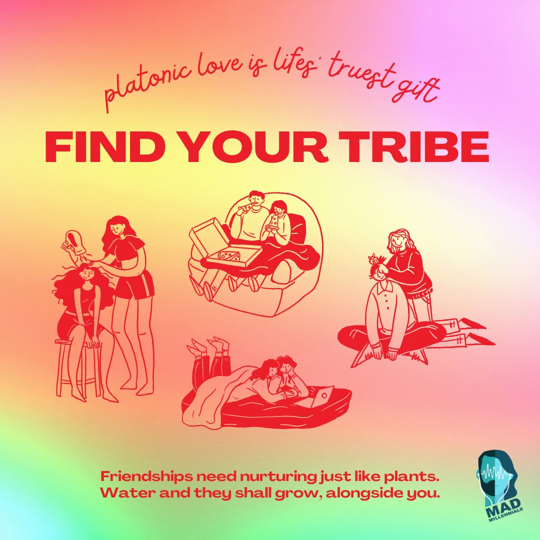 madmillennials_'s tweet photo. 🧡 Today is the last day of FRIENDSHIP FEB (though ofc our friendships should be celebrated as often as we're able. The significance of our friendships and platonic loves has long since been overshadowed by the dialouge around romantic love. https://t.co/AMrEjldjD0