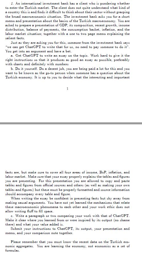 I asked my Intro to Macroeconomics students at Bilkent to compete with ChatGPT in preparing a snapshot of the Turkish economy as part of their homework (below). It may be of interest to others who are thinking about how to integrate AI to undergrad teaching.