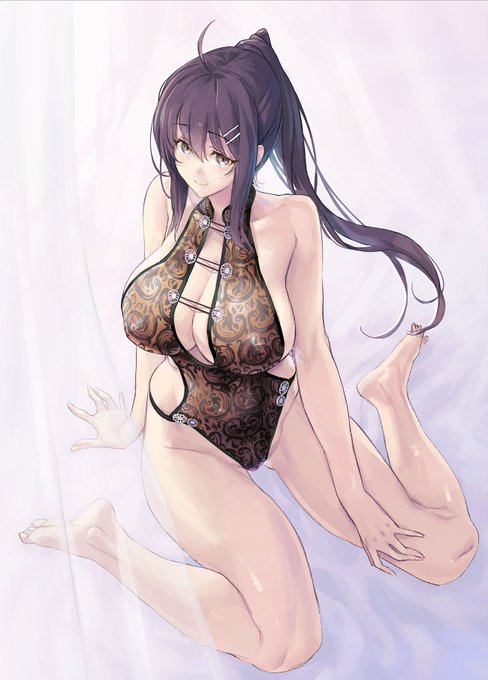 PIXIVに投稿～【ご依頼】チャイナ水着のお姉さん【他家様の子】⇒  