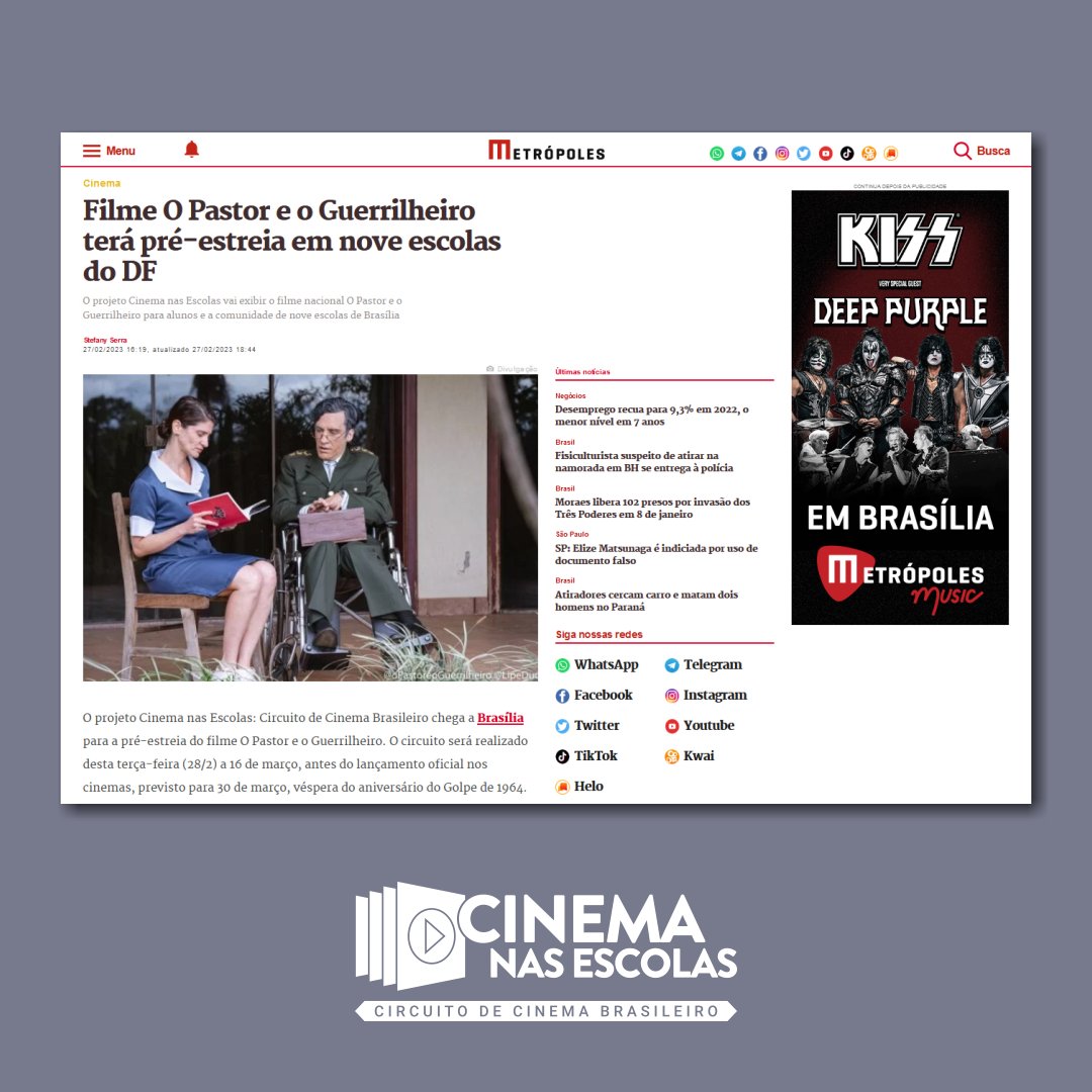 amigoscult's tweet photo. A ação visa ampliar as atividades culturais dentro das escolas, favorecendo a diversidade curricular dos estudantes e da comunidade de nove escolas públicas do DF. https://t.co/DGMzVnh8qi #cinemanasescolas #educação #cultura #cinema #distritofederal #opastoreoguerrilheiro https://t.co/7KP0PhgFFI