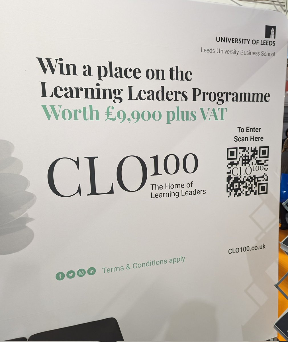 Come and visit the #LearningLeaders zone at WoL23. We're on stand B80. You can enter our competition to win a place on the learning leaders programme! 🤞🏻