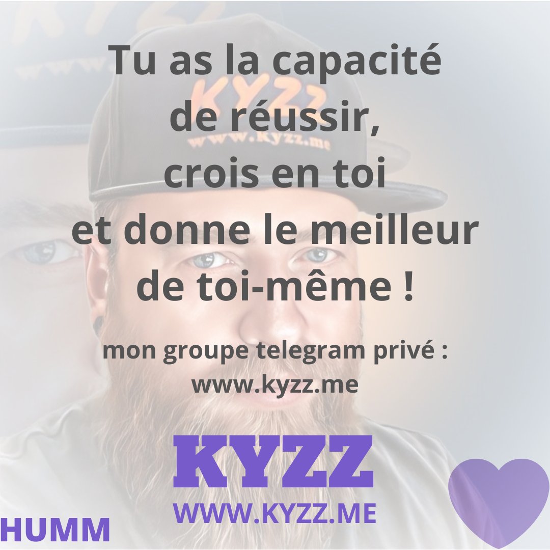 Tu as la capacité de réussir, crois en toi et donne le meilleur de toi-même !

#croisentoi #motivation #inspiration #developpementpersonnel #citation #quoteoftheday #bellejournee #kyzz