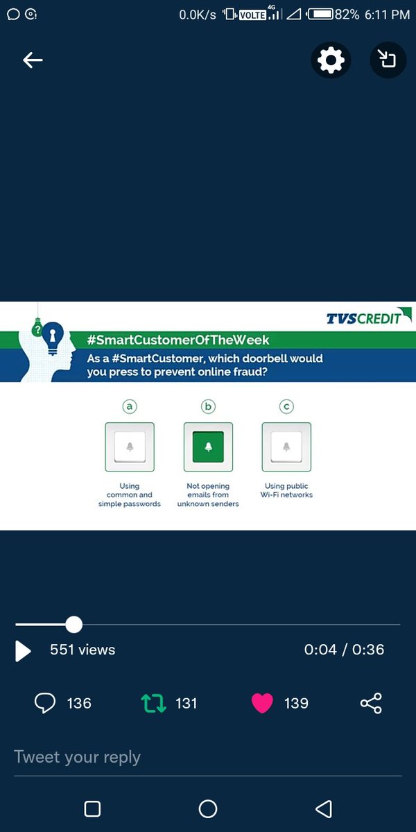Chandansahoo378's tweet image. Done

#SmartCustomer
#TVSCredit #SmartCustomerOfTheWeek #Contest #ContestAlert #StayAware #StayInformed #Beware 
@TVSCredit 

@Ranjank1706 
@igangadharr 
@Nalini18751612 
@Smiley_Bharati 
@Gayathrimohan_