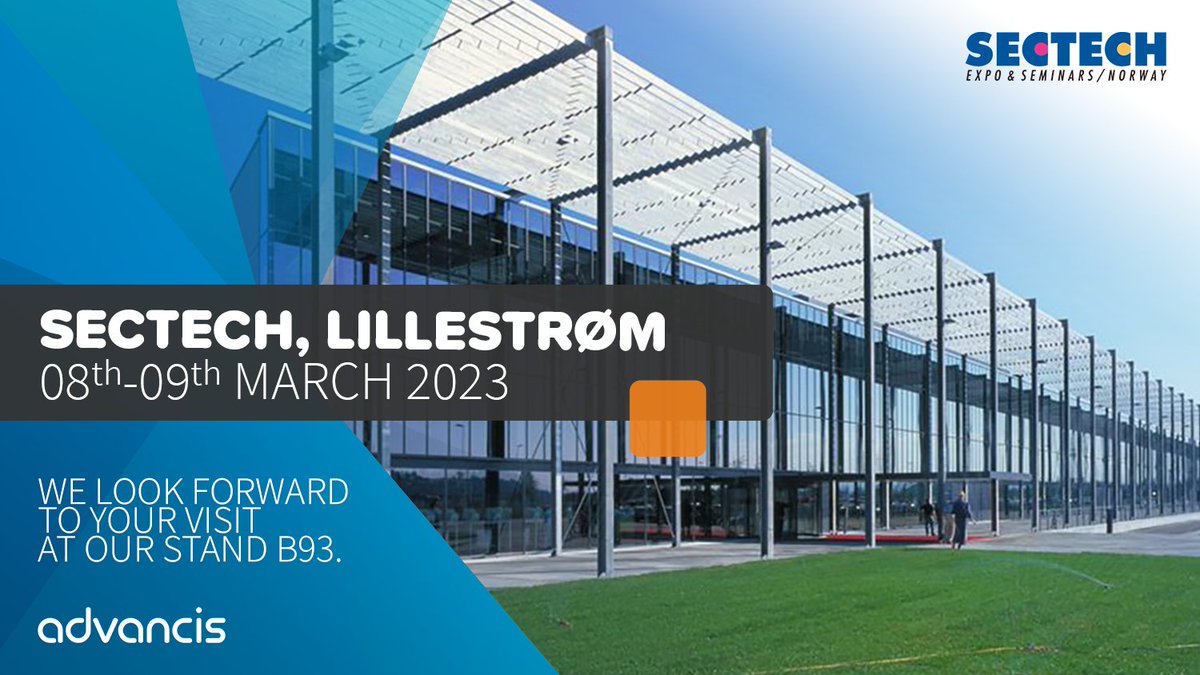 Advancis_GmbH's tweet image. #SecTech, the Norwegian meeting point for suppliers, installers, consultants and end users in security, will take place in #Lillestrøm from 08-09 March 2023. Visit #Advancis at stand no. B93 to experience our vendor-neutral PSIM platform #WinGuard.