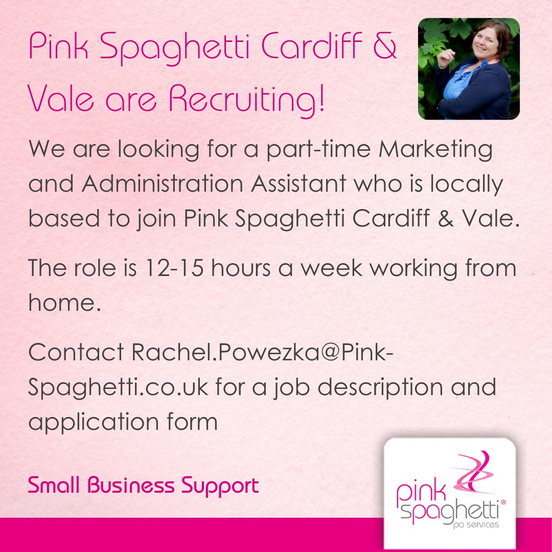 PinkSpagCardiff's tweet photo. We are recruiting!  Please contact me if you'd like the job description and application form! https://t.co/tLjZSuY45L