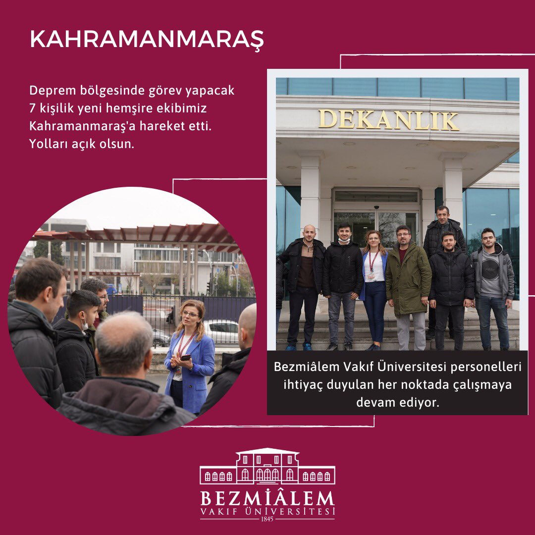 Deprem bölgesinde görev yapacak 7 kişilik yeni hemşire ekibimiz Kahramanmaraş'a hareket etti. Yolları açık olsun.

#deprem #buyukanadoludepremi #Kahramanmaras #Hatay #Osmaniye #Adıyaman #Diyarbakır #Şanlıurfa #Gaziantep #Kilis #Adana #malatya