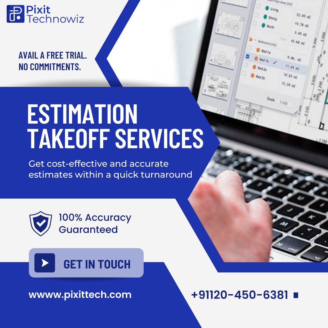 pixittech's tweet image. Pixit Technowiz offers cost-effective and accurate Estimation Takeoff Services with a quick turnaround time. We are offering a free trial of our services, with no commitment required.

#estimationtakeoffservices #projectestimates #businesssolutions #pixittech