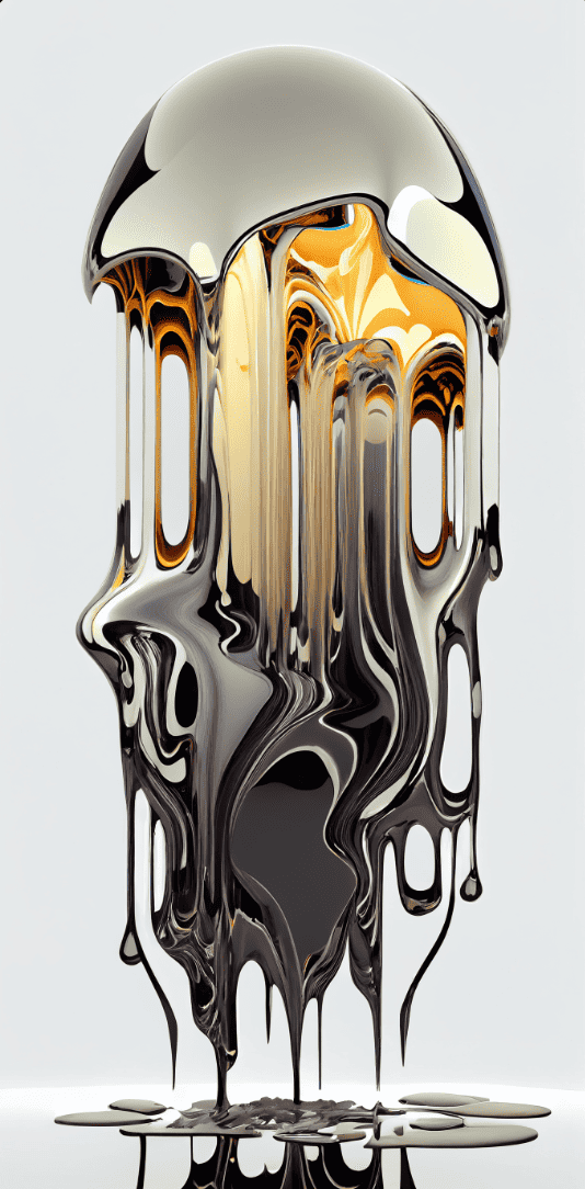 ThePromptist's tweet photo. A mirror - like polished molten chrome abstract flamboyant flamboyant jellyfish HD, white background 

~ Midjourney Prompt by Yarno84 https://t.co/pUMehodewE