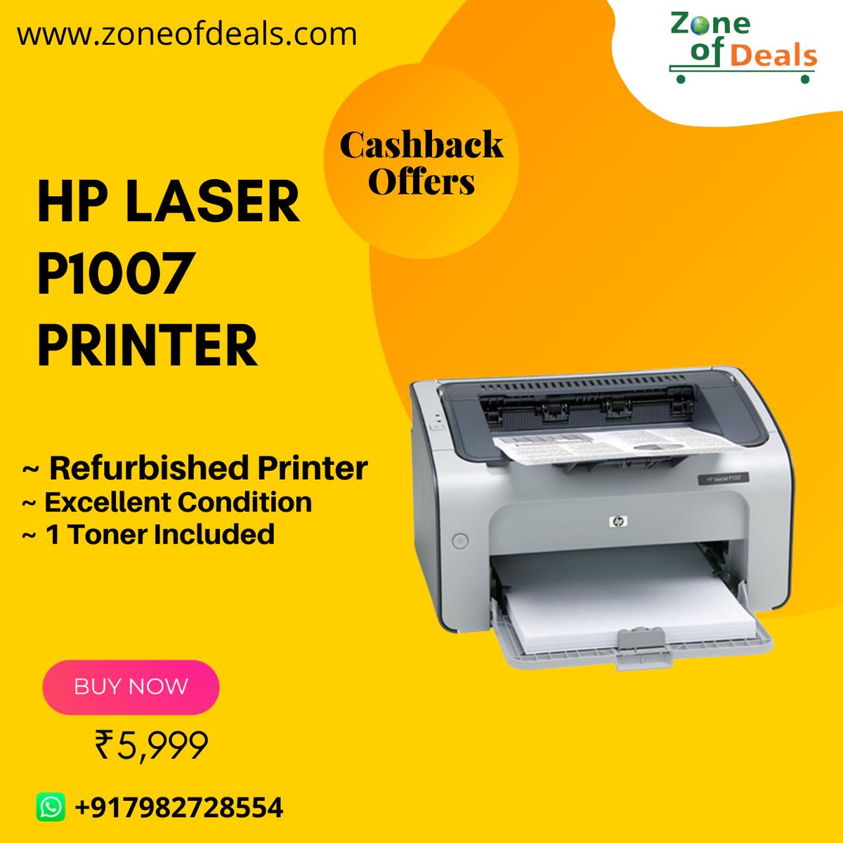 zoneofdeals's tweet image. HP Laser P1007 Printer – Refurbished Excellent Condition - Black & White PRINTER.
COD Also Available.
Safe Shipping Through Reputed Courier Services.
#dellpc #dellindia #computersystem #refurbisheddesktop
#minipc #optiplex #corei5 #delllaptops #delllatitude #optiplex #hp