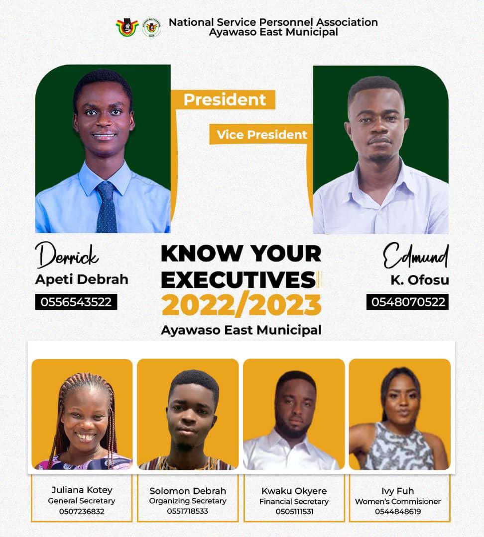 Meet the executives of Ayawaso East Municipal NASPA for 2022/23 year 

#ServiceToTheNation🇬🇭✊🏾