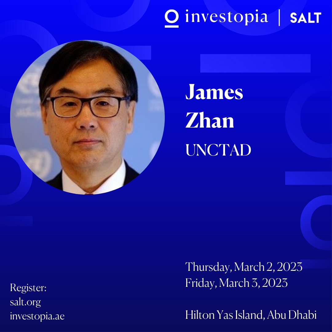 SALTConference's tweet image. Speaker Announcement for #Investopia | 𝗦𝗔𝗟𝗧, March 2-3 at the Hilton Yas Island, Abu Dhabi

@Jamesunctad, Director, Investment and Enterprise at @unctadwif

Learn more: bit.ly/3IISRQe