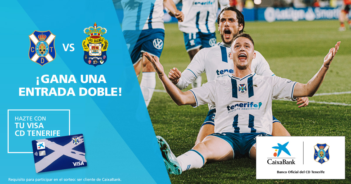 CDTOficial's tweet photo. ¡No te pierdas el #DerbiCanario! Si eres cliente de @caixabank, participa aquí https://t.co/xXVwe7w7wj antes del 12-3 y podrás ganar una entrada doble para el partido con la #UDLas Palmas. ¿Aún no eres cliente? Date de alta ya y entra en el sorteo.
BBLL: https://t.co/gpLHmzxhKZ https://t.co/7ZWO7m38UX