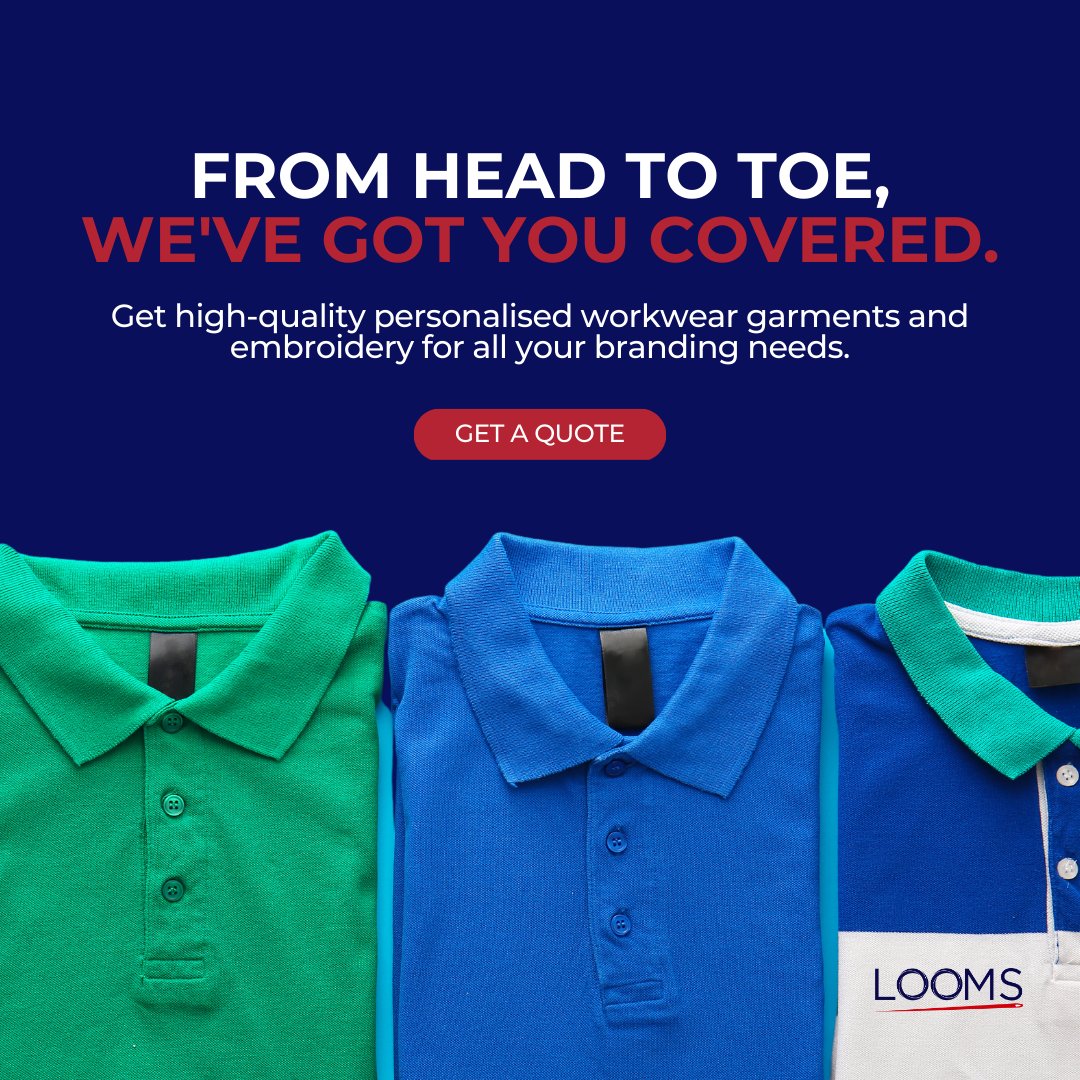 LoomsUk's tweet photo. Our extensive range of products suits all your workwear needs. From uniforms to safety gear, we have it all!

Click the link in our bio to get in touch with us. 👆

#loomsuk #personaliseduk #ukclothing #leicesterbusiness #uksmallbusinesses #ukpubs #marketharborough https://t.co/DmC0MFM694