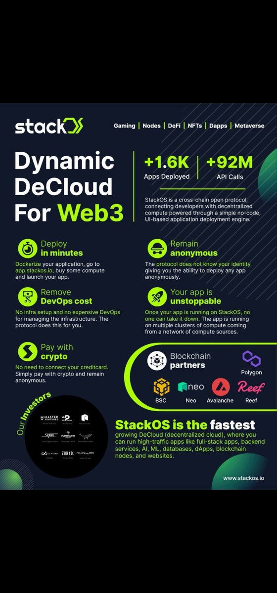 ElStackos's tweet image. With StackOS, you can deploy any app in seconds without worrying about DevOps costs. Say goodbye to the hassle of traditional cloud infrastructures! #StackOS #DecentralizedInfrastructure
