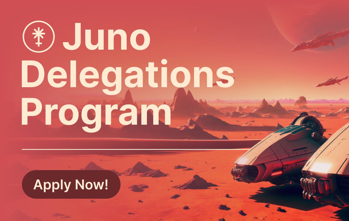 1/6 The Juno Delegations DAO (JDD) has just launched the Juno Delegations Program (JDP) for the $JUNO validator community!