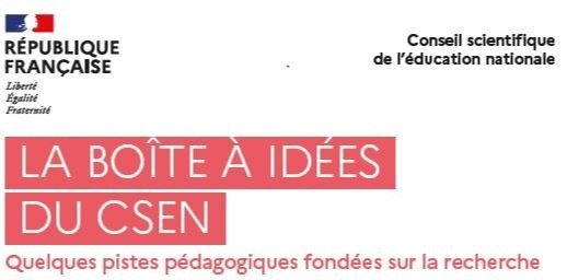 CsenOfficiel's tweet photo. Idée 01/13 : Motivations des élèves 

Découvrez les #pistes qui ont fait preuve de la plus grande efficacité dans les recherches internationales pour améliorer la #motivation des #élèves : 
▶️https://t.co/z5eDTnTDX7

A #mercredi prochain pour une autre #idée... https://t.co/nqFg9dCGIY