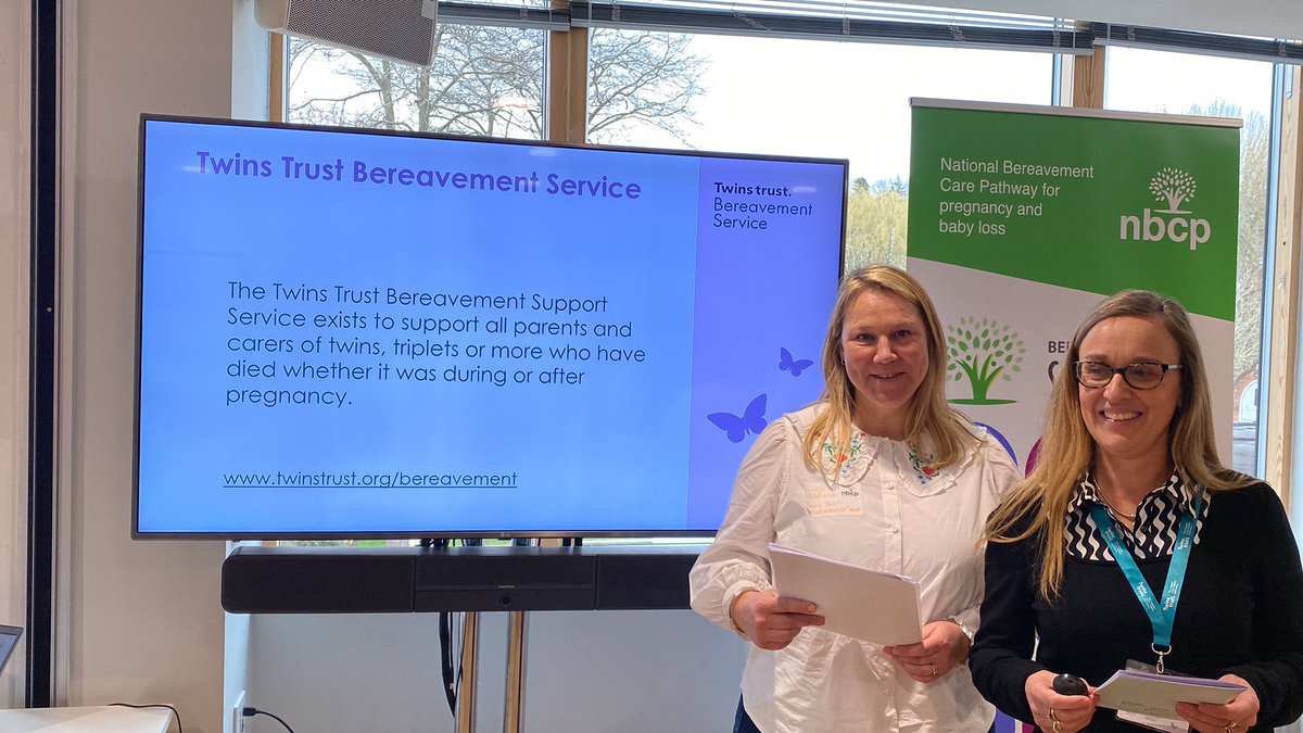 Thank you to Sharon and Suzie from @TwinsTrust and @twinstrustbsg for helping to involve bereaved parents of twins or multiples in creating guidance for healthcare professionals as part of the #NBCPathway Toolkit 🧡💙#twinloss #tripletloss #multiplebirthloss