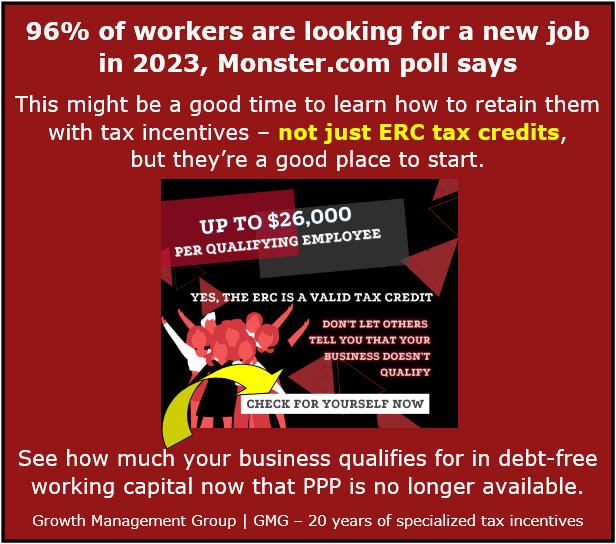 Your employees are leaving...gmg.me/news/erc-overv… #ERC #ertc #erctaxcredit #employeeretentioncredit #erctaxcredits #erctaxcredit2023