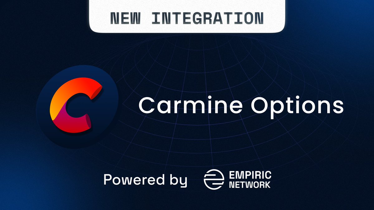 1/ Carmine Options is an Automated Market Maker enabling anyone to buy and sell options at a fair price.

We’re pleased to announce <a href="/CarmineOptions/">Carmine Options AMM</a> is powered by <a href="/EmpiricNetwork/">Pragma (prev Empiric Network)</a> 🪐

Learn more about our integration below 🧵