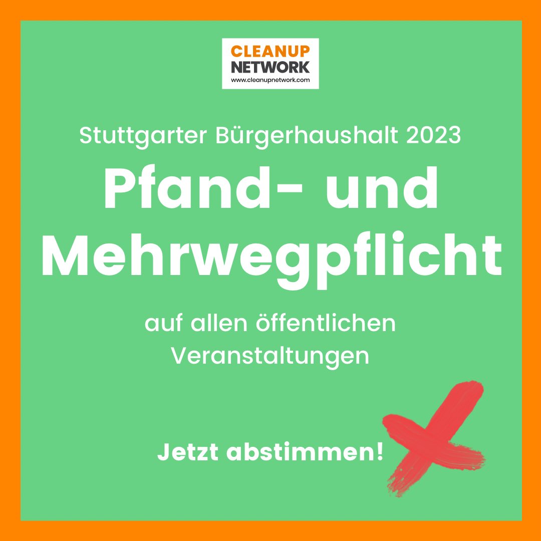 Jetzt für unseren Vorschlag beim  Bürgerhaushalt #Stuttgart abstimmen: Pfand- und Mehrwegpflicht für alle öffentlichen Veranstaltungen ➡️ buergerhaushalt-stuttgart.de/vorschlag/71678

@stuttgarttweets