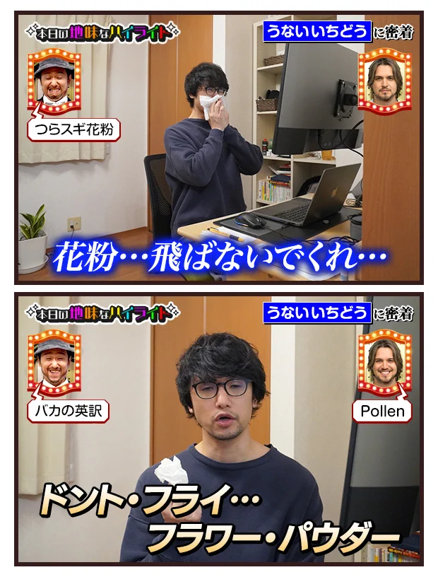 ドント・フライ・フラワー・パウダー！花粉症が辛すぎるw