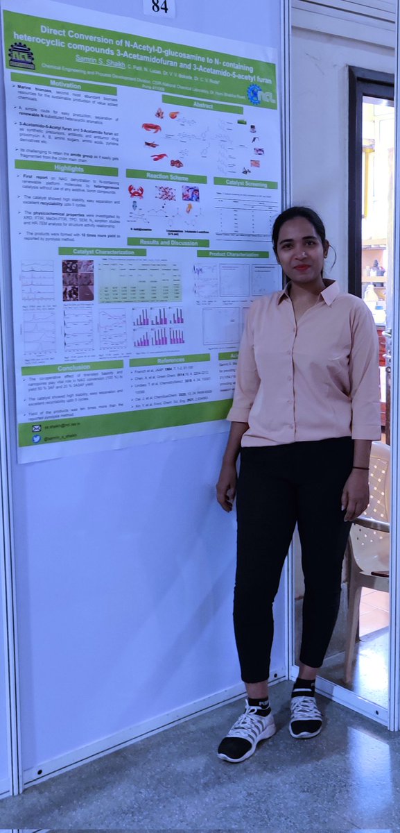 samrin_s_shaikh's tweet photo. Delighted to have received the best poster prize @CSIR_NCL on the occasion of # Science Day_2023. Explaining my work on Biomass valorization to value added compounds have never been more interesting and fun... https://t.co/V8c2jtmEPK